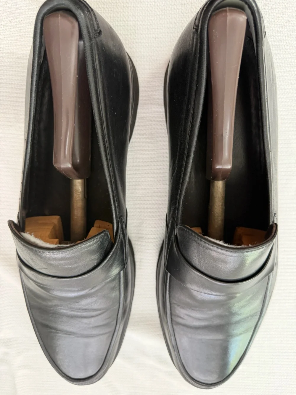Taryn Rose Black Leather Penny Loafers for Men